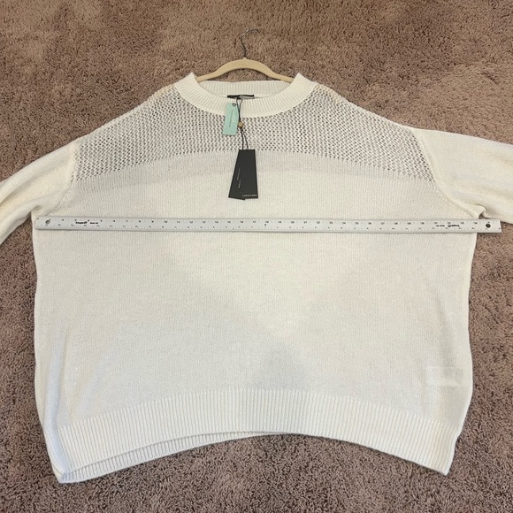 NWT new Anthropologie 3X plus caballero sheer pullover sweater white ivory - Picture 6 of 15